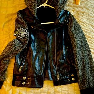 Harley Davidson vegetarian leather hoodie size small